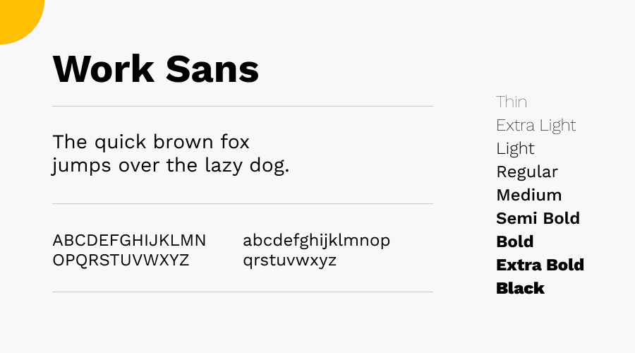 Work Sans - Sans Serif Google Fonts
