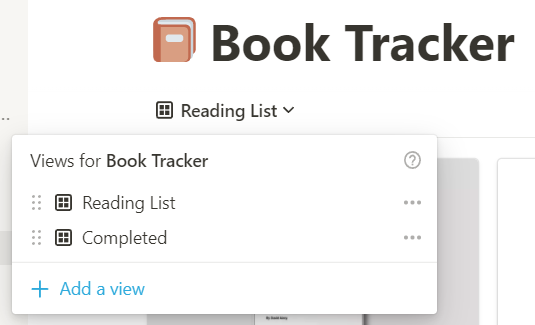 Book Tracking Template Notion
