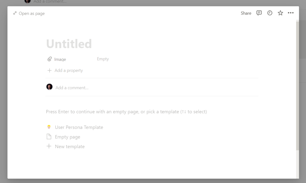 Notion User Persona Template