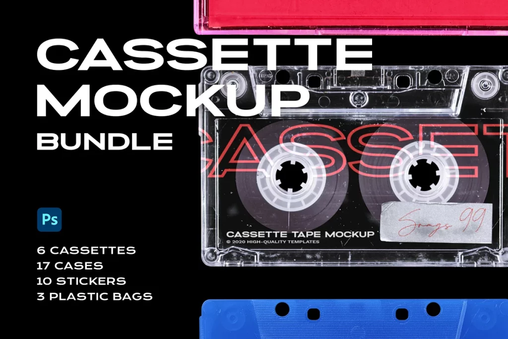 Cassette Tape Mockup Bundle Plastic