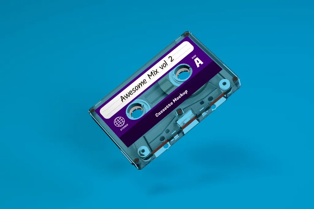 Clear Cassette Tape Mockup