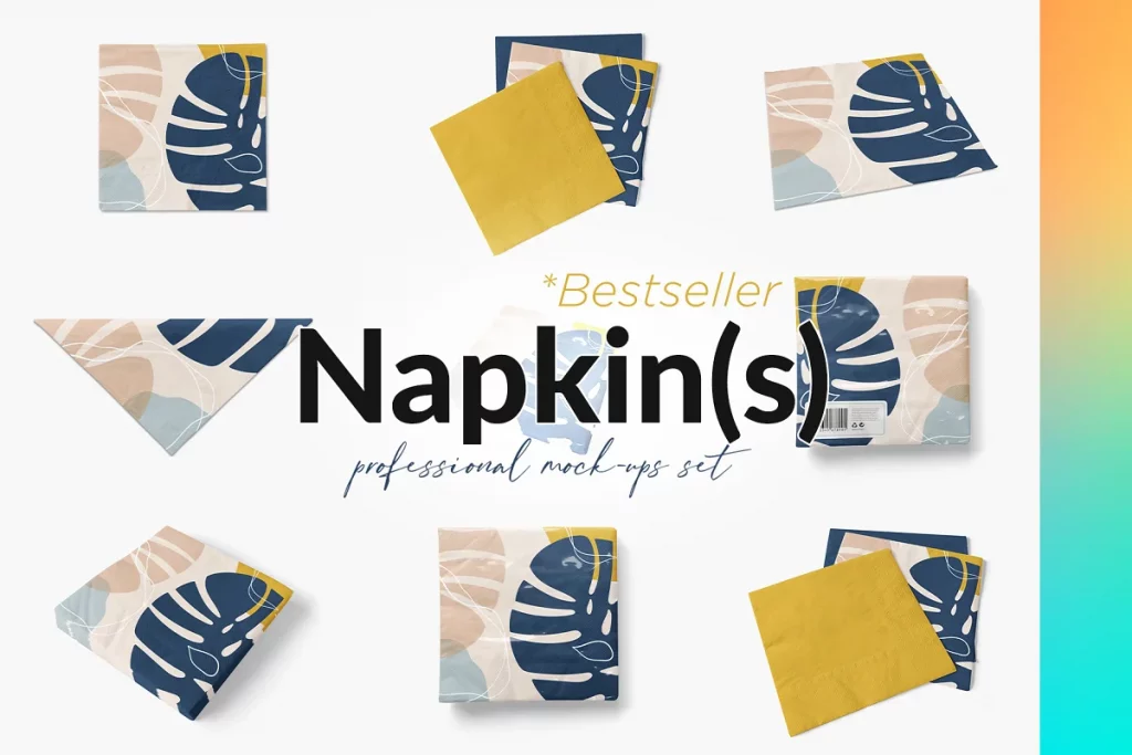 Custom Printed Napkin 12x Mock-ups