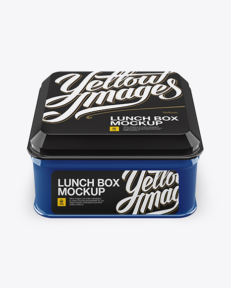 Glossy Square Lunch Box Mockup
