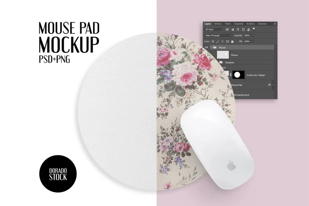 Isolated Mouse Pad Mockup