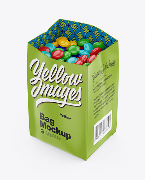 Matte Bag With Candies Mockup