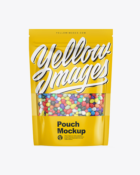 Matte Stand-Up Pouch With Candies Mockup