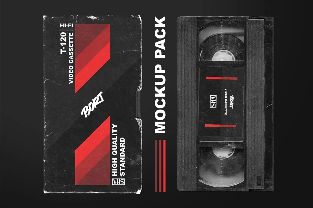 OLD VHS Video Cassette Mockup