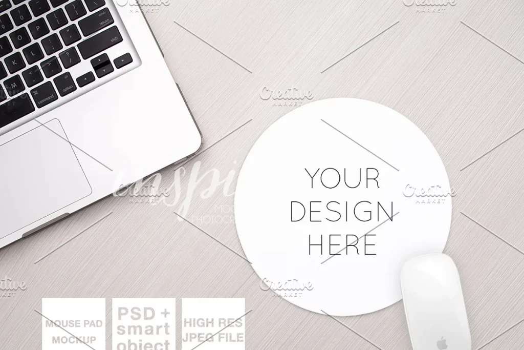 Round Mouse Pad Mockup + PSD