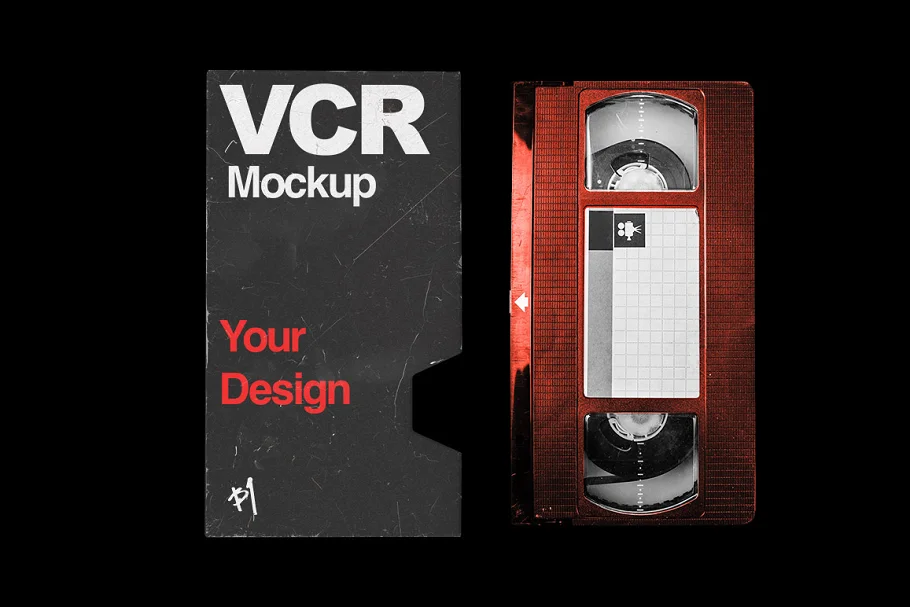VHS Cassette Vintage Mockup