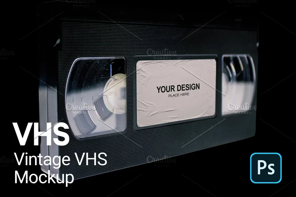 Vintage VHS Tape Cassette Mockup