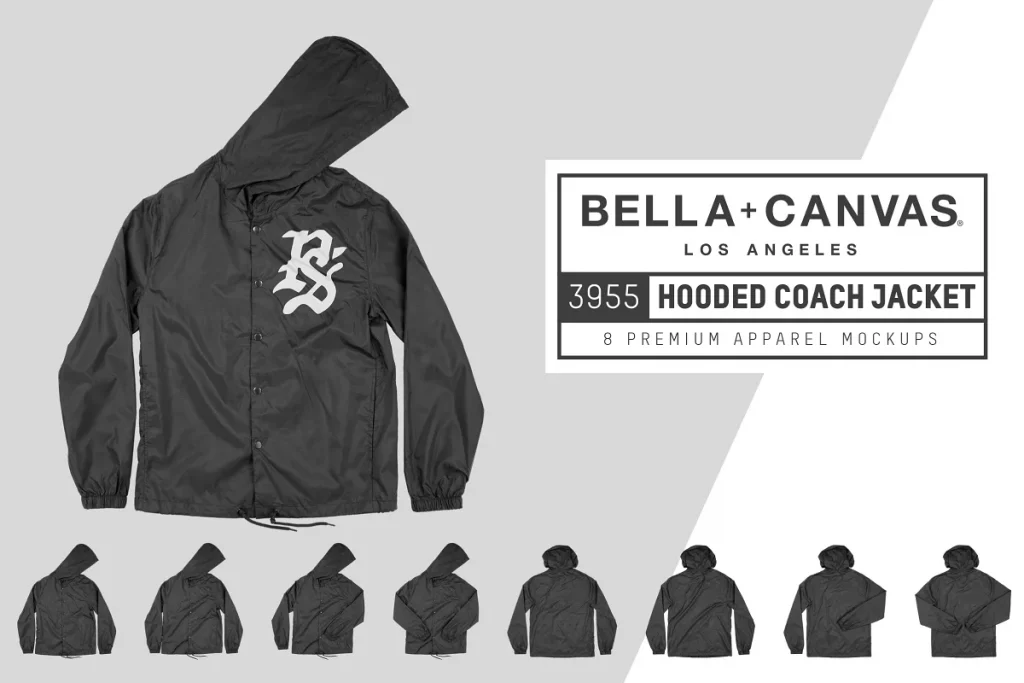 Bella Canvas 3955 Coach Jacket Mockup