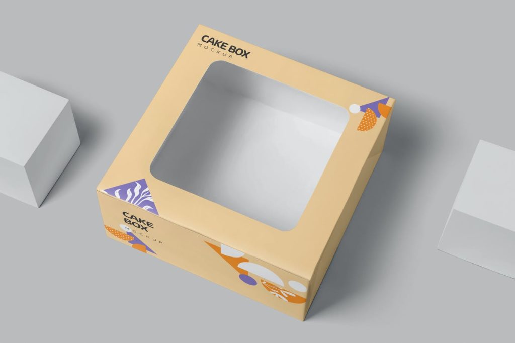 Cake Box With Window Mockups