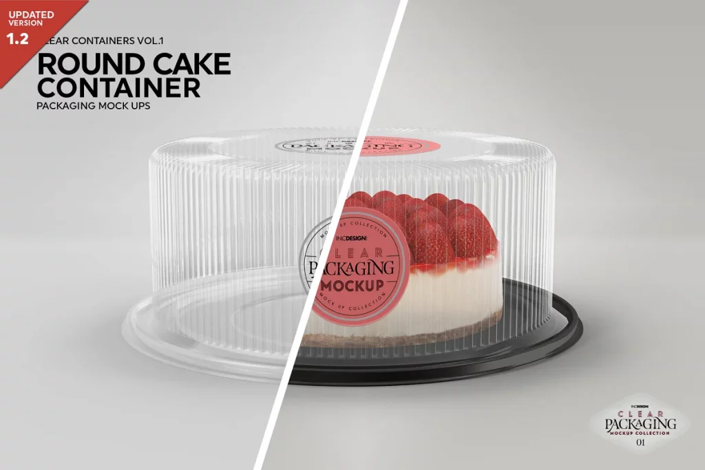 Cake Container Packaging Mockup