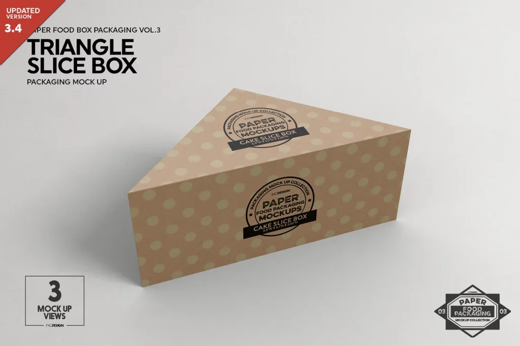 Cake Slice Box Packaging Mockup