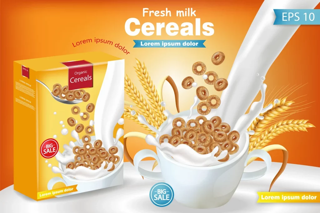 Cereals & Milk Package Mockup
