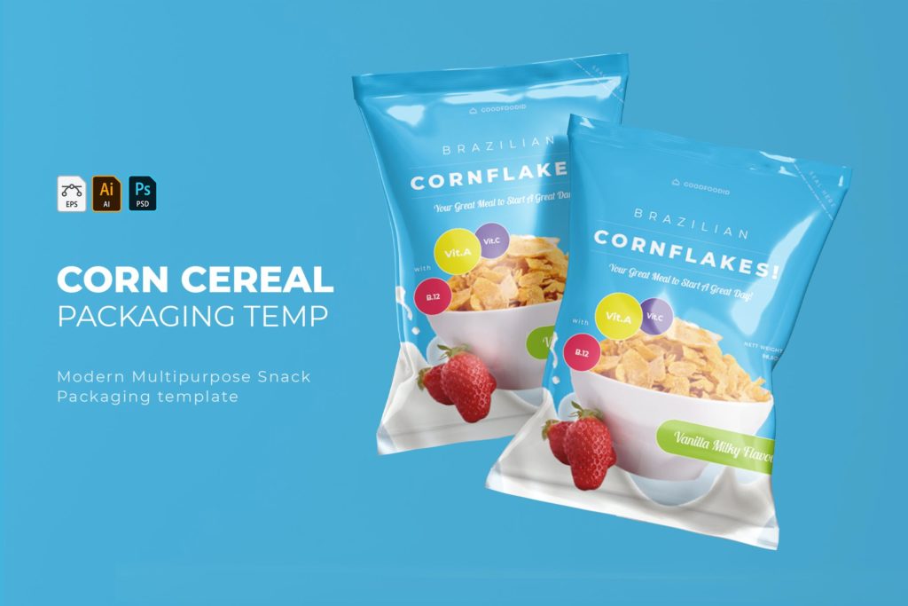 Corn Cereal Packaging Mockup