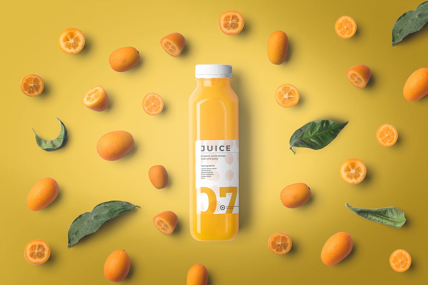 Orange Smoothie Bottle Mockup - Free Download Images High Quality PNG, JPG