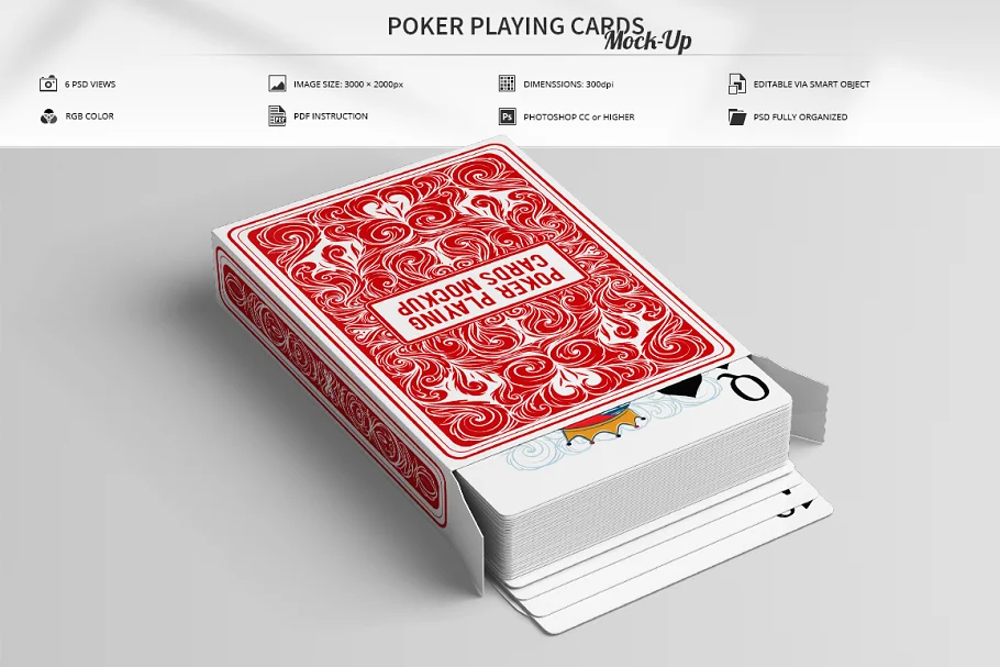 Poker Playing Cards Mockup