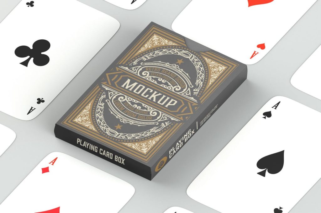 Set of Box with Playing Cards Mockup