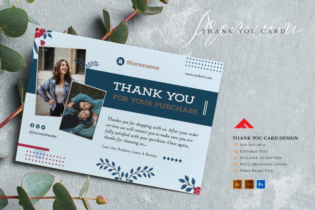 Thank You Card For Store Mockup