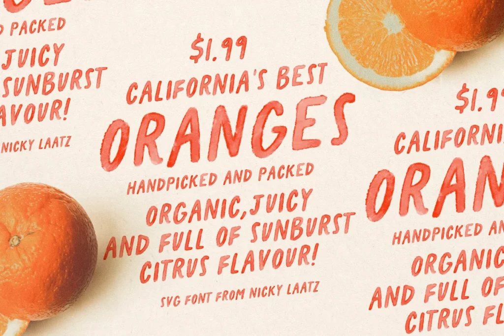 California Oranges Watercolor Fonts