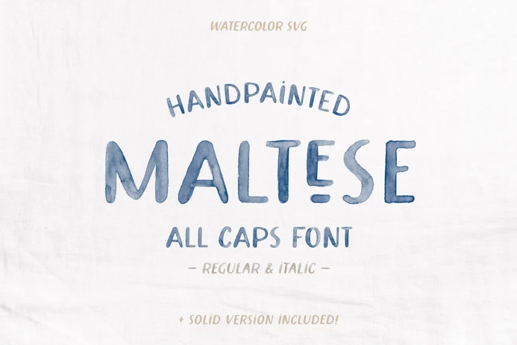 Maltese SVG Watercolor Font