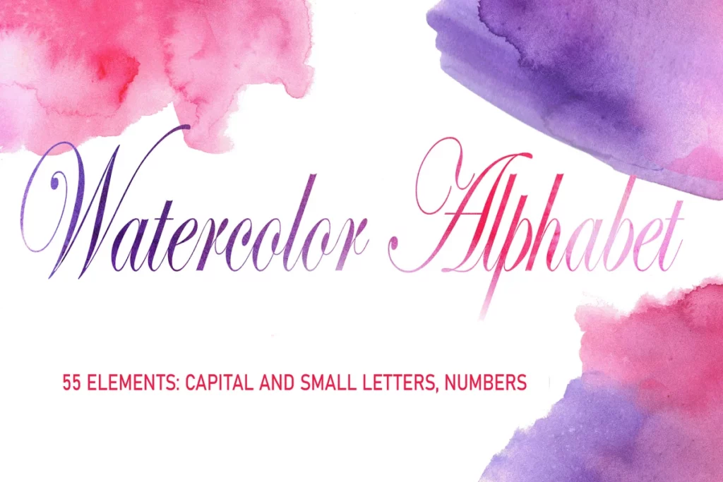 Watercolor Fonts - Alphabet