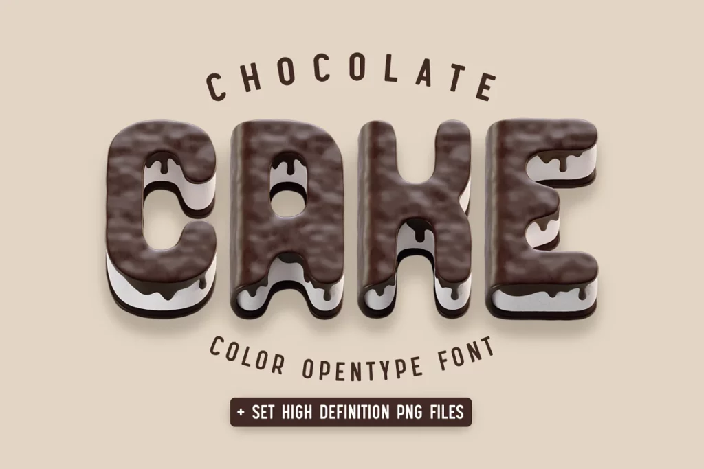 Chocolate Cake - Candy Fonts