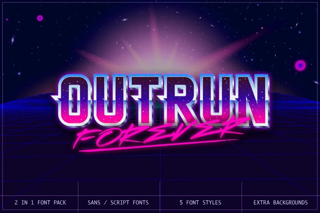 Outrun Forever - Vaporwave Fonts