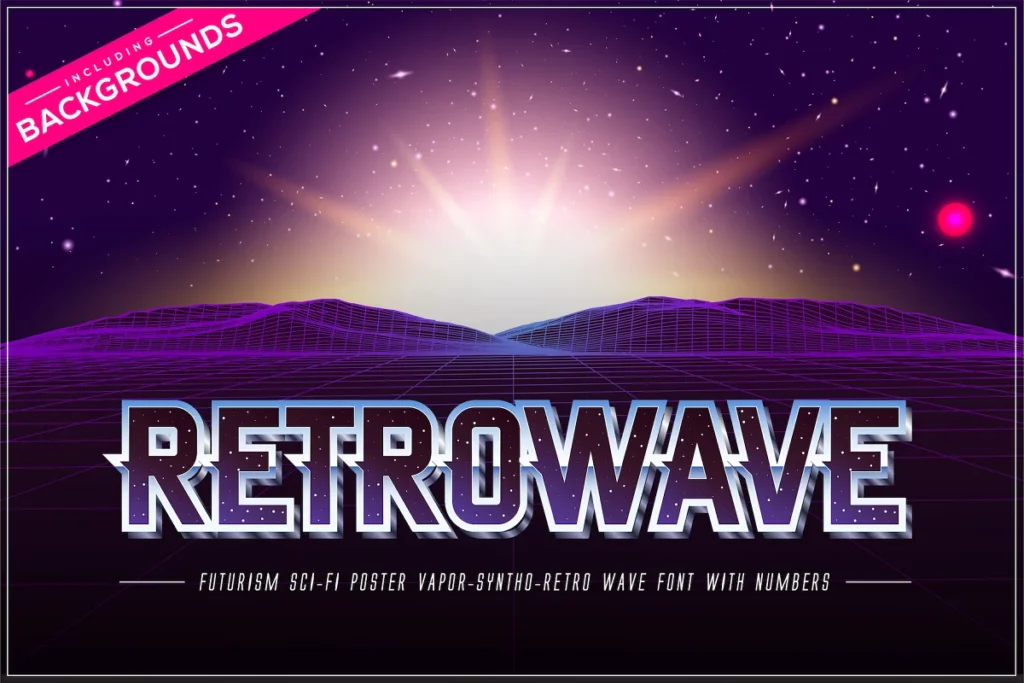 Retrowave Color - Vaporwave Fonts