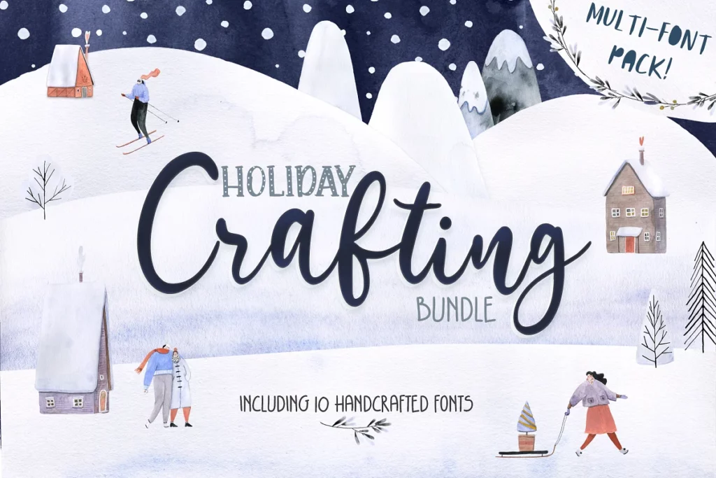 The Holiday Crafting Font Bundle - Winter Fonts