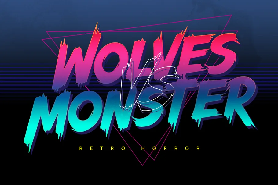Wolves vs Monsters - Vaporwave Fonts