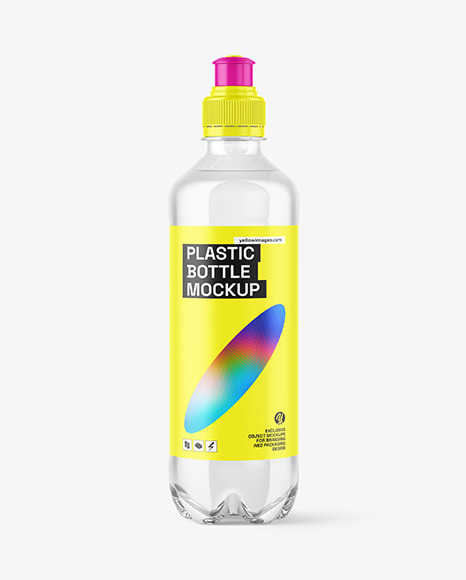500ml Clear PET Water Bottle Mockup