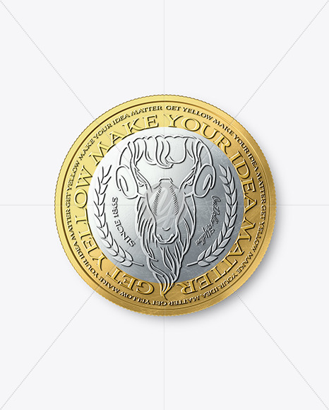 Bimetallic Coin Mockup