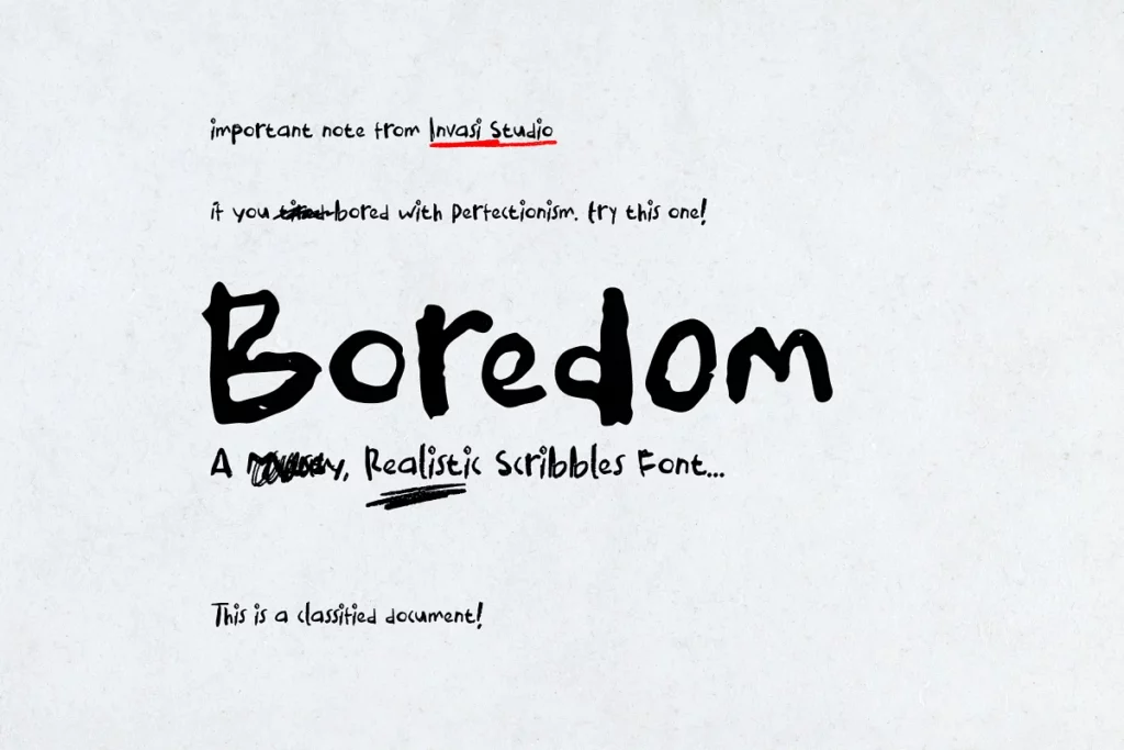 Boredom - Scribble Font