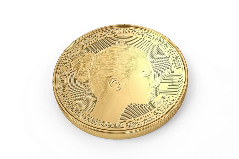 Custom Gold Coin Mockup