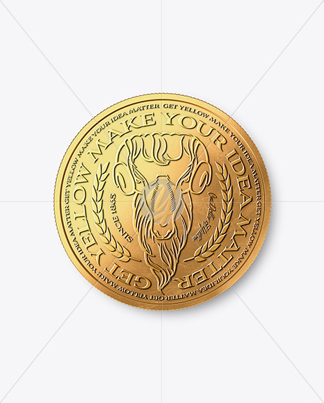 Golden Coin Mockup