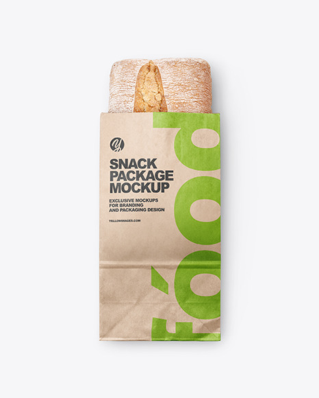 Kraft Package with Bread Mockup 2