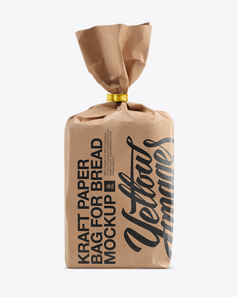 Middle Kraft Paper Bread Bag Mockup