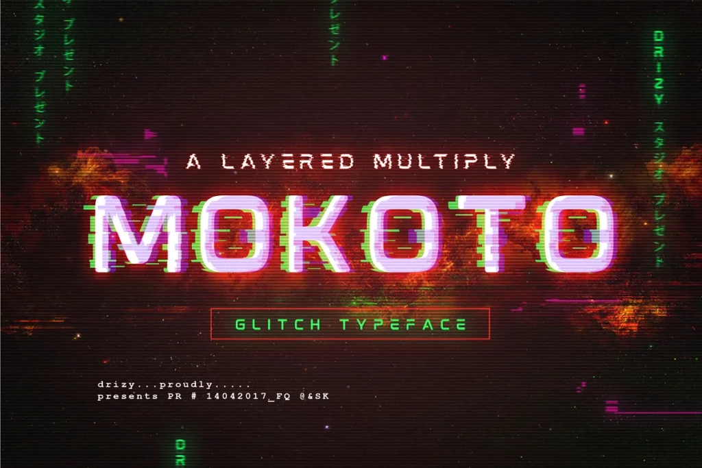 Mokoto - Glitch Font