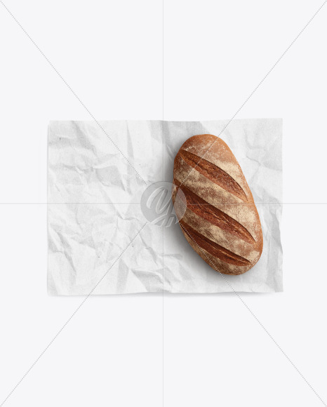 Paper Wrapper With Bread Mockup
