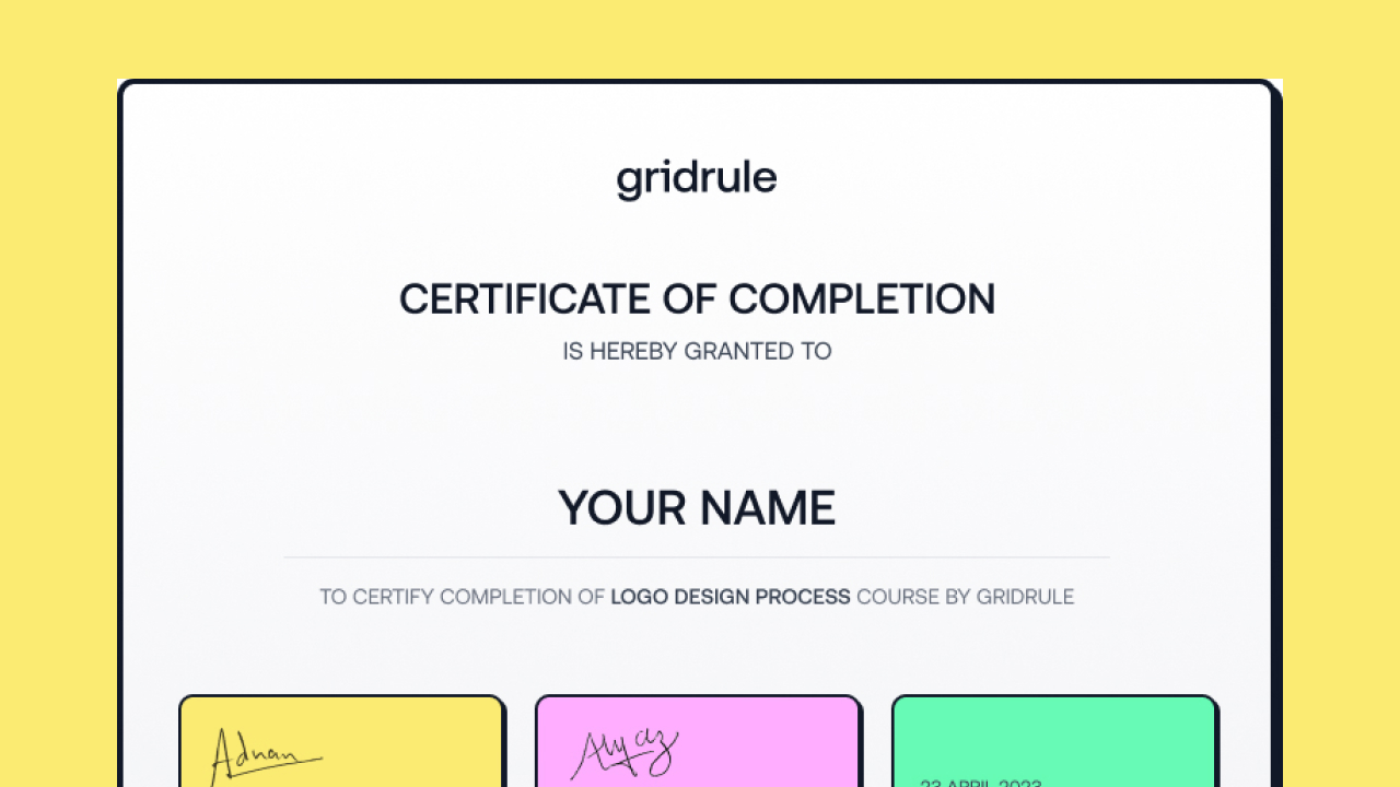Logo Design Process - Certificate On Completion